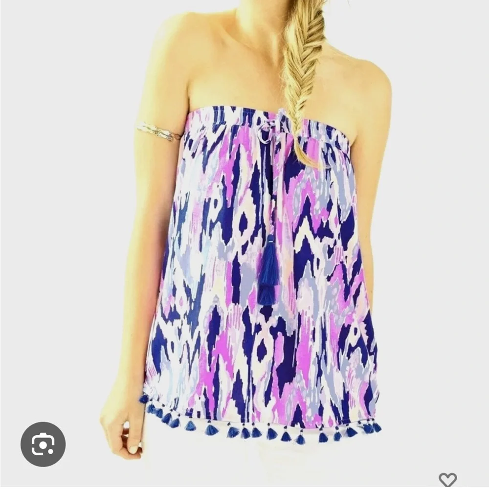 Lilly Pulitzer tube top with tassel detail - Picture 2 of 2